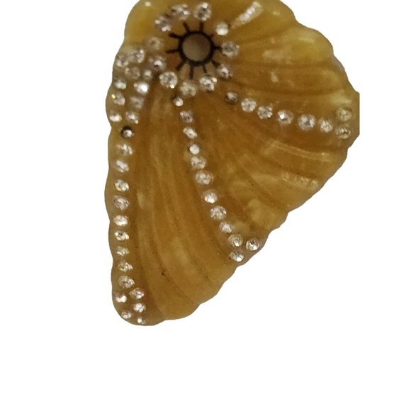 Antique Molded Celluloid And Rhinestone Pendant Necklace (A6324) - Picture 3 of 4